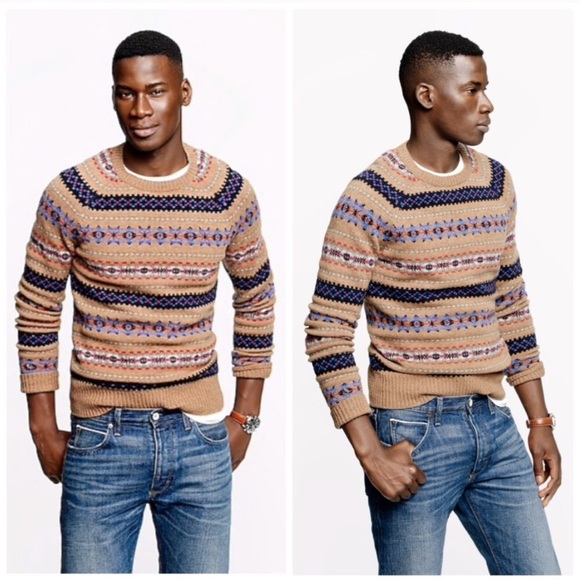 J. Crew Other - J. Crew Alpine Fair Isle Sweater - Heather Brown